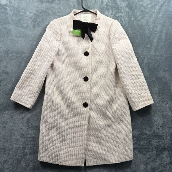 kate spade new york Jackets & Blazers - Kate Spade Cherie Pink Tweed Bow Coat Size 2 - New With Tags
